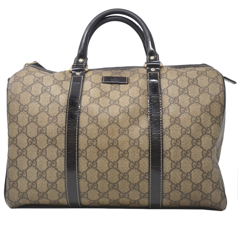 Gucci Joy Boston Bag Monogram Brown Canvas Satchel
